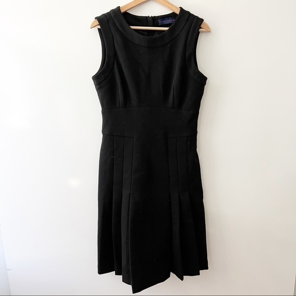 Erin Snow Black Wool Pleated Fit and Flare Dress - Picture 11 of 11